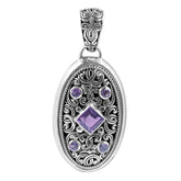 SP-5280-AM Sterling Silver Pendant With Amethyst Q. Jewelry Bali Designs Inc